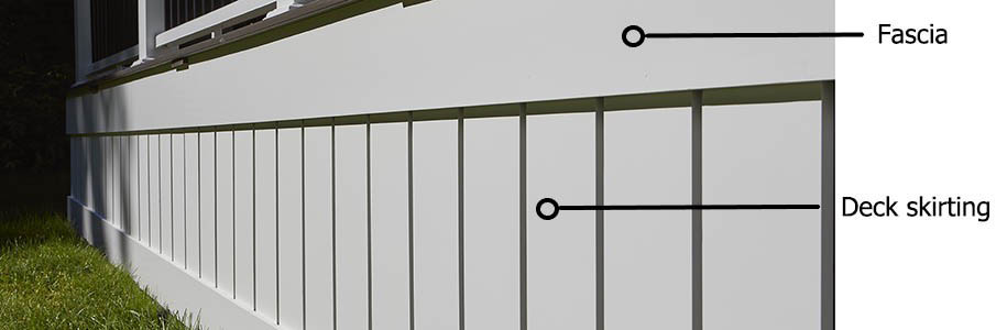 Fascia boards run along the perimeter of your deck, covering the rim joists and providing a sleek, seamless finish.