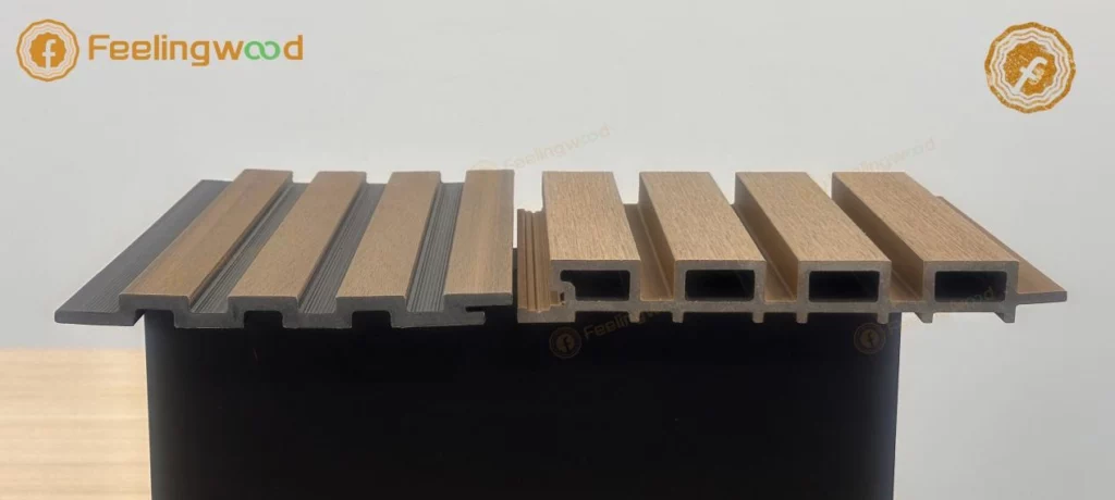 The raised sections of dual-color fluted panel are designed to be narrower and lower than conventional fluted panels