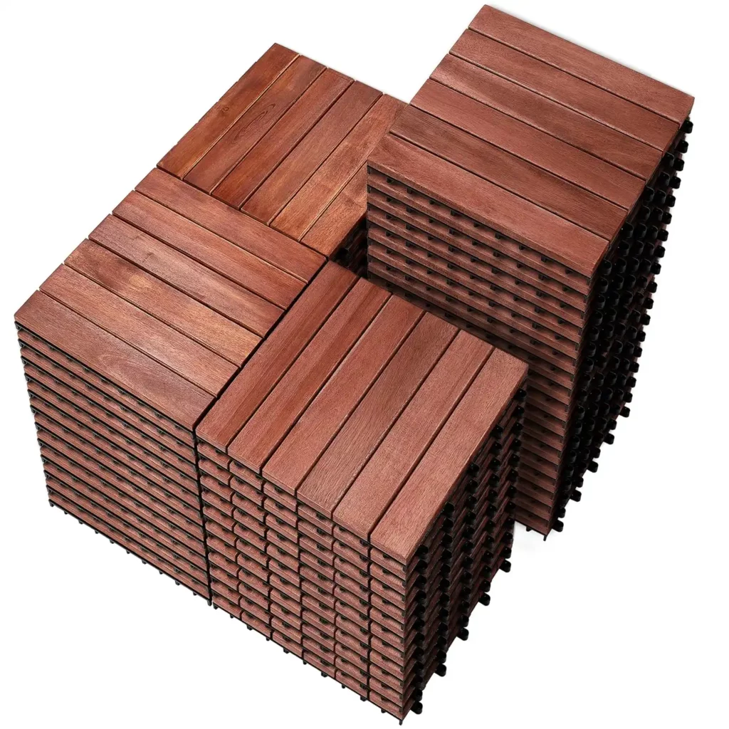 Wood – Natural hardwoods like teak, acacia, or cedar.