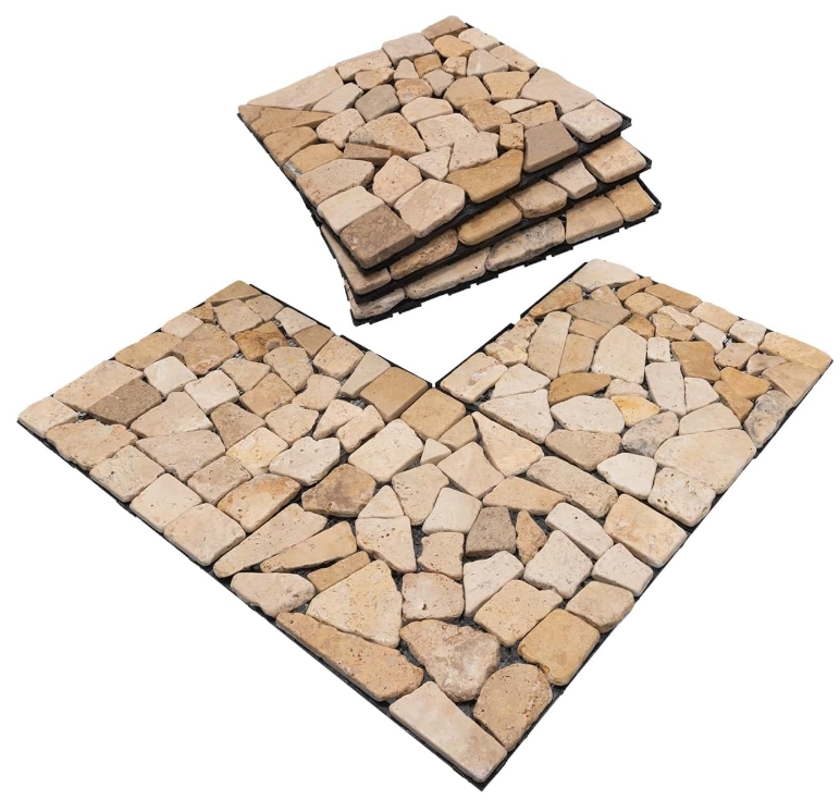 Stone/Porcelain – Special but heavier, often used alongside wood or composite deck tiles.
