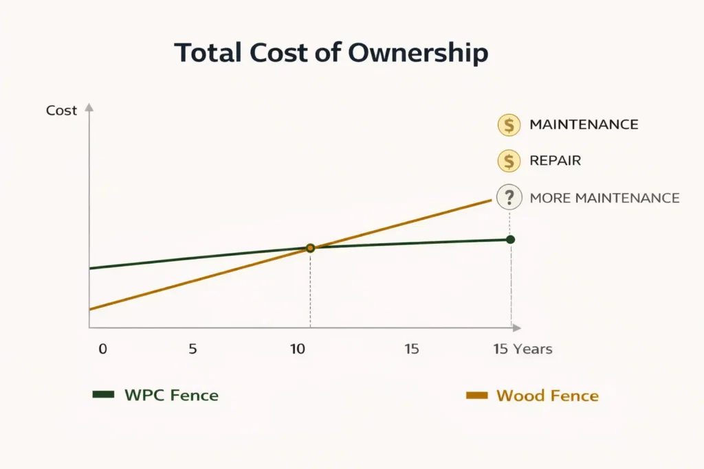 Infographic: Long-Term Cost Comparison Between WPC and Wooden Fences