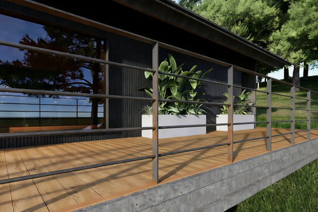 Durable, weather-resistant WPC decking for Canadian weather on modern outdoor terraces