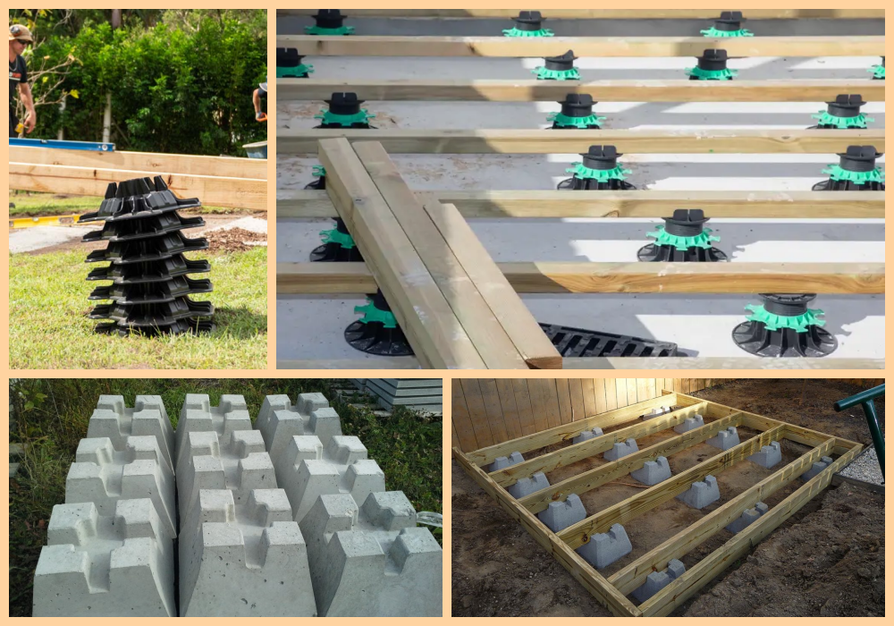2 main kinds of deck blocks and both are easy to install