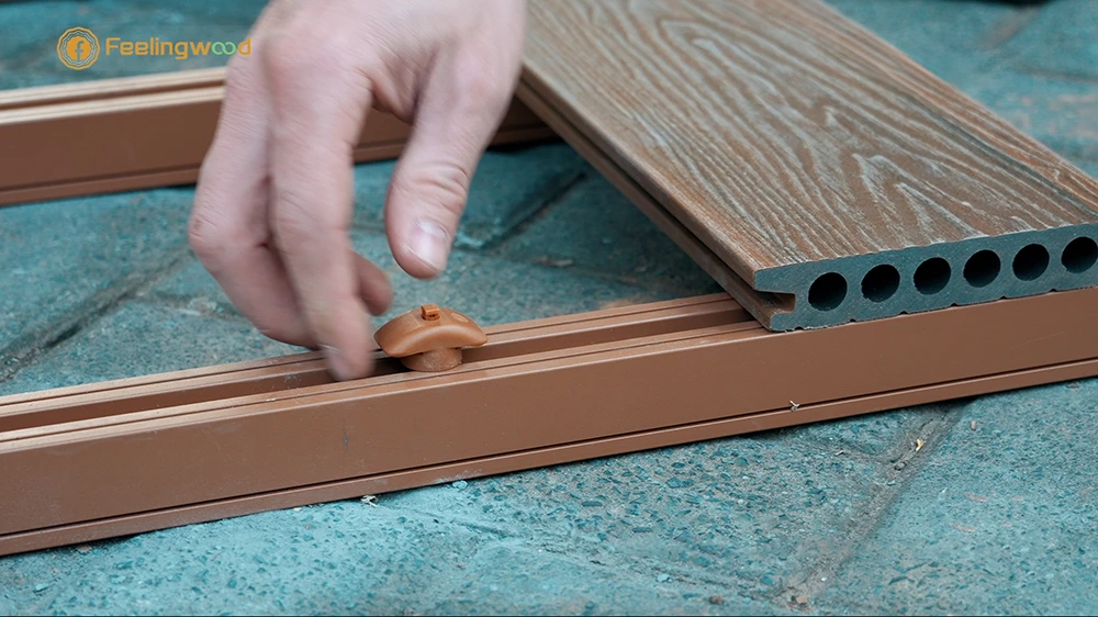 How to Build a Floating Deck - Install the Intermediate Clips